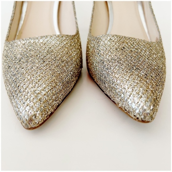 Cole Haan Silver Glitter Pointed Toe High Heel Pumps Size 8 - Picture 9 of 15